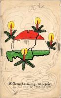 1939 Kellemes karácsonyi ünnepeket! / Hungarian irredenta propaganda, Trianon (gyűrődés / crease)