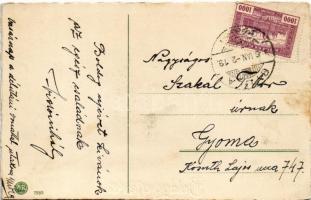 Boldog újévet! Pipázó törpék egy gomba alatt / New Year greeting, Dwarves smoking pipes under a mush...