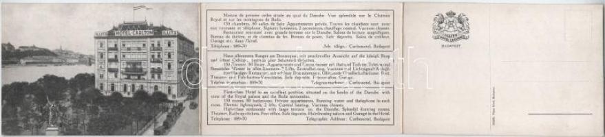 Budapest V. Kilátás a Hotel Carlton szállodából. 3-részes kihajtható panorámalap / 3-tiled folding p...