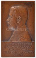 Telcs Ede (1872-1948) 1915. "A Pénzintézetek Hadikórházának orvosi kara Manninger Vilmosnak 1914-1915" egyoldalas Br emlékplakett (55x33mm) T:2 patina /  Hungary 1915. "The Military Hospital of Financial Institutions, Faculty of Medicine department to Vilmos Manninger 1914-1915" one-sided Br commemorative plaque. Sign.:Ede Telcs (1872-1948) (55x33mm) C:XF patina HP.: 6112.