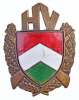 ~1948. Határvadász zománcozott Br jelvény Tildy-korszakból (60x48mm) T:2 zománchiba / Hungary ~1948. Border Defence Officer enamelled Br badge (60x48mm) C:VF enamel error