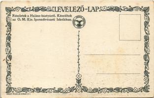 Budapest I. Részletek a Halászbástyáról. Készültek az O. M. Kir. Iparművészeti Iskolában. Magyar Föl...