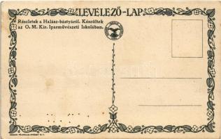 Budapest I. Részletek a Halászbástyáról. Készültek az O. M. Kir. Iparművészeti Iskolában. Magyar Föl...