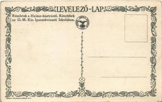 Budapest I. Részletek a Halászbástyáról. Készültek az O. M. Kir. Iparművészeti Iskolában. Magyar Föl...