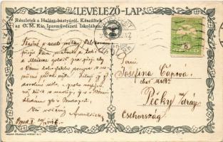 1916 Budapest I. Részletek a Halászbástyáról. Készültek az O. M. Kir. Iparművészeti Iskolában. Magya...