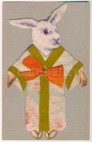 Nyuszifejű gésa. Textil lap / Geisha with rabbit head. Photochemie N. 113. textile card