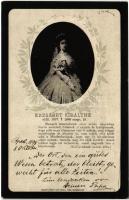 1898 (Vorläufer) Erzsébet királynő (Sissi) gyászlapja. Rigler József Ede részv. társ. Art Nouveau / Obituary postcard of Empress Elisabeth of Austria (Sisi) (fa)