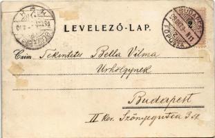 1898 (Vorläufer) Erzsébet királynő (Sissi) gyászlapja. Rigler József Ede részv. társ. Art Nouveau / ...