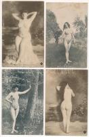 Meztelen erotikus hölgyek - 4 db régi képeslap / Nude erotic ladies -4 pre-1945 postcards