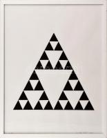 Nems Judit (Nemes Judith, 1948-): Triangles. Akril, papír, számozott (0 1/1). Üvegezett fakeretben. 27,5x21 cm. Egyedi, gyűjtői darab! / Nems Judit (Nemes Judith, 1948-): Triangles. Acrylic paint. Signed, numbered (0 1/1). Framed. 27,5x21 cm