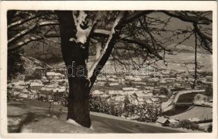1950 Besztercebánya, Banská Bystrica; látkép a Kálváriáról télen / general view from the calvary in winter (EK)