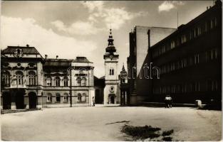 1951 Rózsahegy, Ruzomberok; MNV a národná skola / Városháza, iskola / town hall, school (EK)