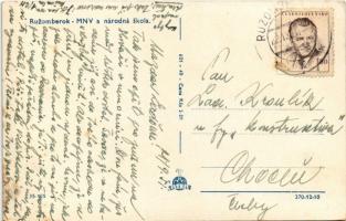 1951 Rózsahegy, Ruzomberok; MNV a národná skola / Városháza, iskola / town hall, school (EK)