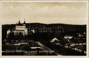 1931 Bajmóc, Bojnice; Lindenallee, Schloß Bojnice / sétány, Bajmóc vára (Gróf Pálffy kastély) / Bojnicky hrad / castle, promenade (EK)