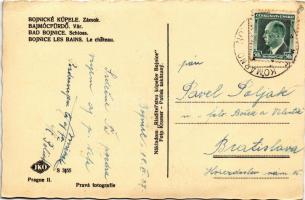 1937 Bajmóc, Bojnice; Lindenallee, Schloss / Bajmóc vára (Gróf Pálffy kastély) / Bojnicky hrad / cas...