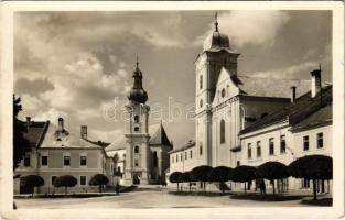 1951 Rozsnyó, Roznava; tér, templom / square, church (EK)