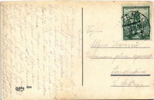 1936 Losonc, Lucenec; látkép, zsinagóga, üzletek / general view, synagogue, shops (EK)