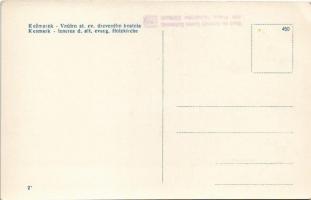 Késmárk, Kezmarok; Vnútro st. ev. dreveného kostola / Inneres d. alt. evang. Holzkirche / Régi evang...