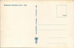 Késmárk, Kezmarok; Katolicky kostol, oltár / Katolikus templom, belső, oltár / Catholic church, inte...