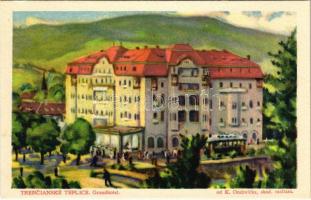 Trencsénteplic, Trencianske Teplice; Grand Hotel / nagyszálloda, villamos / hotel, tram s: K. Ondreicka