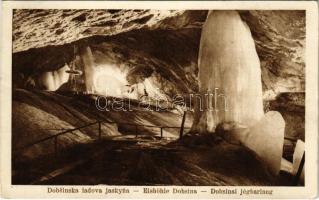 1929 Dobsina, Dobschau; Dobsinai jégbarlang, belső, Oszlopterem. Fejér Endre kiadása / Eishöhle Dobsina / Dobsinská ladová jaskyna / ice cave, interior (EK)