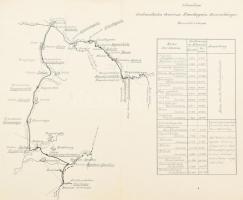 cca 1900 Oravicabánya-Németbogsán (Boksánbánya)-Resica helyi vasút vonalának sokszorosítot térképe, 1:150000, német nyelvű feliratokkalhajtásnyommal 34x42 cm / map of the local railway Oravica-Boc?a-Resita