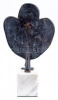 Kocsis Előd (1948-): Veronika kendője, bronz, jelzett (K 1996), 1/3, márvány talapzaton,22,5x16,5 cm...