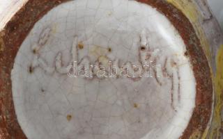 Lehoczky Zsuzsa mázas kerámia váza jelzett hibátlan 18 cm