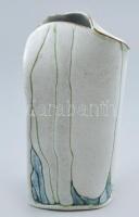 Gonda Mária jelzett mázas kerámia váza hibátlan 21cm