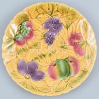 Sarreguemines fajansz süteményes készlet, jelzett 6+1 db d: 29 cm