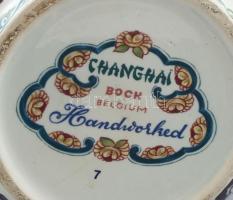 Boch Shanghai mázas kerámia váza, Kézzel festett, jelzett, sérülésekkel 35 cm