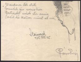 Páris Erzsi (1887-?): Kereszt Steinachban, 1935. Ceruza, papír, jelzett, alsó sarkaiban apró törésny...