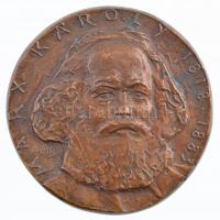 Bacsi István (1948-2002) DN Marx Károly 1818-1883 bronz emlékplakett (108mm) T:1- / Hungary ND Carl Marx 1818-1883 bronze commemorative medallion. Sign.: István Bacsi (108mm) C:AU