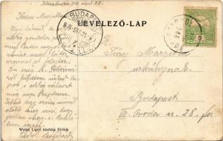 1906 Siófok, Vasúti átjáró sorompóval, villa. Weisz Lipót kiadása