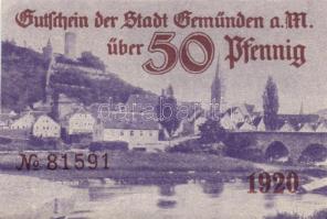 Német Birodalom/Weimari Köztársaság/Stadt Geműnden 1920. 50 Pf (27x) megszakításokkal de egymás utáni sorszámmal T:I
