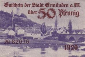 Német Birodalom/Weimari Köztársaság/Stadt Geműnden 1920. 50 Pf (27x) megszakításokkal de egymás után...