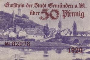 Német Birodalom/Weimari Köztársaság/Stadt Geműnden 1920. 50 Pf (27x) megszakításokkal de egymás után...