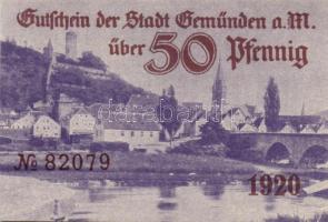 Német Birodalom/Weimari Köztársaság/Stadt Geműnden 1920. 50 Pf (27x) megszakításokkal de egymás után...