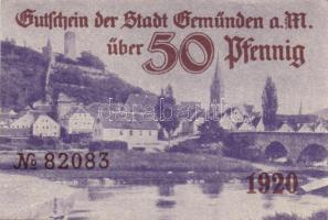 Német Birodalom/Weimari Köztársaság/Stadt Geműnden 1920. 50 Pf (27x) megszakításokkal de egymás után...