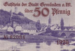 Német Birodalom/Weimari Köztársaság/Stadt Geműnden 1920. 50 Pf (27x) megszakításokkal de egymás után...