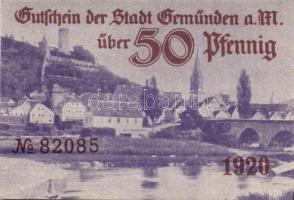 Német Birodalom/Weimari Köztársaság/Stadt Geműnden 1920. 50 Pf (27x) megszakításokkal de egymás után...