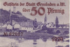 Német Birodalom/Weimari Köztársaság/Stadt Geműnden 1920. 50 Pf (27x) megszakításokkal de egymás után...