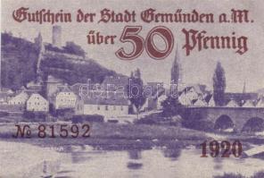 Német Birodalom/Weimari Köztársaság/Stadt Geműnden 1920. 50 Pf (27x) megszakításokkal de egymás után...