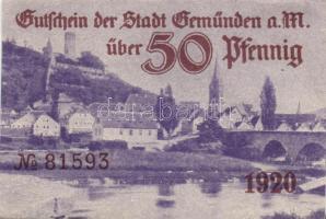 Német Birodalom/Weimari Köztársaság/Stadt Geműnden 1920. 50 Pf (27x) megszakításokkal de egymás után...