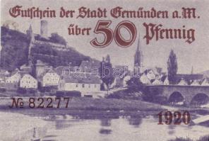 Német Birodalom/Weimari Köztársaság/Stadt Geműnden 1920. 50 Pf (27x) megszakításokkal de egymás után...