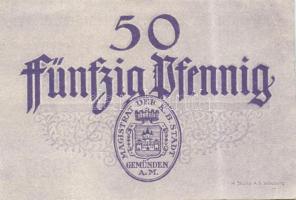 Német Birodalom/Weimari Köztársaság/Stadt Geműnden 1920. 50 Pf (27x) megszakításokkal de egymás után...