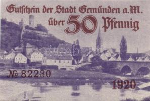 Német Birodalom/Weimari Köztársaság/Stadt Geműnden 1920. 50 Pf (27x) megszakításokkal de egymás után...