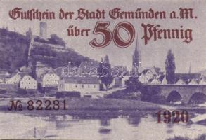 Német Birodalom/Weimari Köztársaság/Stadt Geműnden 1920. 50 Pf (27x) megszakításokkal de egymás után...