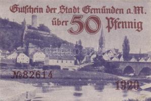 Német Birodalom/Weimari Köztársaság/Stadt Geműnden 1920. 50 Pf (27x) megszakításokkal de egymás után...