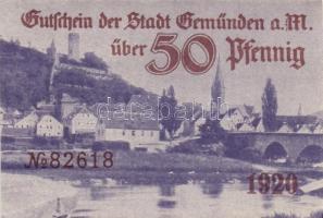 Német Birodalom/Weimari Köztársaság/Stadt Geműnden 1920. 50 Pf (27x) megszakításokkal de egymás után...